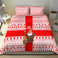 Georgia Christmas Bedding Set with Santa in Chokha Wine Barrel Gingerbread and Coat of Arms Design - Wonder Print Shop