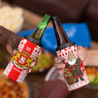 Georgia Christmas 4 in 1 Can Cooler Tumbler with Santa in Chokha Wine Barrel Gingerbread and Coat of Arms Design - Wonder Print Shop