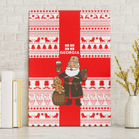 Georgia Christmas Canvas Wall Art with Santa in Chokha Wine Barrel Gingerbread and Coat of Arms Design - Wonder Print Shop