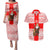 Georgia Christmas Couples Matching Puletasi and Hawaiian Shirt with Santa in Chokha Wine Barrel Gingerbread and Coat of Arms Design - Wonder Print Shop