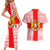 Georgia Christmas Couples Matching Short Sleeve Bodycon Dress and Hawaiian Shirt with Santa in Chokha Wine Barrel Gingerbread and Coat of Arms Design - Wonder Print Shop