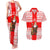 Georgia Christmas Couples Matching Tank Maxi Dress and Hawaiian Shirt with Santa in Chokha Wine Barrel Gingerbread and Coat of Arms Design - Wonder Print Shop