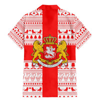 Georgia Christmas Family Matching Mermaid Dress and Hawaiian Shirt with Santa in Chokha Wine Barrel Gingerbread and Coat of Arms Design - Wonder Print Shop