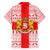 Georgia Christmas Family Matching Off The Shoulder Long Sleeve Dress and Hawaiian Shirt with Santa in Chokha Wine Barrel Gingerbread and Coat of Arms Design - Wonder Print Shop