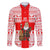 Georgia Christmas Family Matching Off The Shoulder Long Sleeve Dress and Hawaiian Shirt with Santa in Chokha Wine Barrel Gingerbread and Coat of Arms Design - Wonder Print Shop