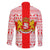 Georgia Christmas Family Matching Off The Shoulder Long Sleeve Dress and Hawaiian Shirt with Santa in Chokha Wine Barrel Gingerbread and Coat of Arms Design - Wonder Print Shop
