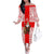 Georgia Christmas Family Matching Off The Shoulder Long Sleeve Dress and Hawaiian Shirt with Santa in Chokha Wine Barrel Gingerbread and Coat of Arms Design - Wonder Print Shop