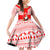 Georgia Christmas Family Matching Off Shoulder Short Dress and Hawaiian Shirt with Santa in Chokha Wine Barrel Gingerbread and Coat of Arms Design - Wonder Print Shop
