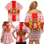 Georgia Christmas Family Matching Off Shoulder Short Dress and Hawaiian Shirt with Santa in Chokha Wine Barrel Gingerbread and Coat of Arms Design - Wonder Print Shop