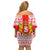 Georgia Christmas Family Matching Off Shoulder Short Dress and Hawaiian Shirt with Santa in Chokha Wine Barrel Gingerbread and Coat of Arms Design - Wonder Print Shop