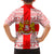 Georgia Christmas Family Matching Short Sleeve Bodycon Dress and Hawaiian Shirt with Santa in Chokha Wine Barrel Gingerbread and Coat of Arms Design - Wonder Print Shop