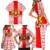 Georgia Christmas Family Matching Short Sleeve Bodycon Dress and Hawaiian Shirt with Santa in Chokha Wine Barrel Gingerbread and Coat of Arms Design - Wonder Print Shop