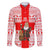 Georgia Christmas Family Matching Short Sleeve Bodycon Dress and Hawaiian Shirt with Santa in Chokha Wine Barrel Gingerbread and Coat of Arms Design - Wonder Print Shop