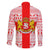 Georgia Christmas Family Matching Short Sleeve Bodycon Dress and Hawaiian Shirt with Santa in Chokha Wine Barrel Gingerbread and Coat of Arms Design - Wonder Print Shop