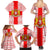 Georgia Christmas Family Matching Summer Maxi Dress and Hawaiian Shirt with Santa in Chokha Wine Barrel Gingerbread and Coat of Arms Design - Wonder Print Shop