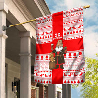 Georgia Christmas Garden Flag with Santa in Chokha Wine Barrel Gingerbread and Coat of Arms Design - Wonder Print Shop