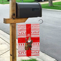 Georgia Christmas Garden Flag with Santa in Chokha Wine Barrel Gingerbread and Coat of Arms Design - Wonder Print Shop