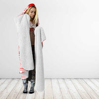 Georgia Christmas Hooded Blanket with Santa in Chokha Wine Barrel Gingerbread and Coat of Arms Design - Wonder Print Shop