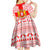 Georgia Christmas Kid Short Sleeve Dress with Santa in Chokha Wine Barrel Gingerbread and Coat of Arms Design - Wonder Print Shop