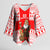 Georgia Christmas Kimono Sleeve Blouse with Santa in Chokha Wine Barrel Gingerbread and Coat of Arms Design - Wonder Print Shop