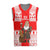 Georgia Christmas Knitted V-Neck Vest with Santa in Chokha Wine Barrel Gingerbread and Coat of Arms Design - Wonder Print Shop