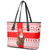 Georgia Christmas Leather Tote Bag with Santa in Chokha Wine Barrel Gingerbread and Coat of Arms Design - Wonder Print Shop