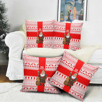 Georgia Christmas Pillow Cover with Santa in Chokha Wine Barrel Gingerbread and Coat of Arms Design - Wonder Print Shop