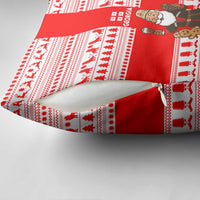 Georgia Christmas Pillow Cover with Santa in Chokha Wine Barrel Gingerbread and Coat of Arms Design - Wonder Print Shop