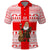 Georgia Christmas Polo Shirt with Santa in Chokha Wine Barrel Gingerbread and Coat of Arms Design - Wonder Print Shop