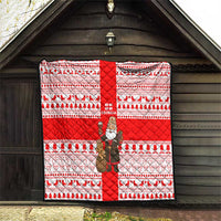 Georgia Christmas Quilt with Santa in Chokha Wine Barrel Gingerbread and Coat of Arms Design - Wonder Print Shop