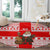 Georgia Christmas Round Carpet with Santa in Chokha Wine Barrel Gingerbread and Coat of Arms Design - Wonder Print Shop