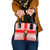 Georgia Christmas Shoulder Handbag with Santa in Chokha Wine Barrel Gingerbread and Coat of Arms Design - Wonder Print Shop