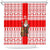 Georgia Christmas Shower Curtain with Santa in Chokha Wine Barrel Gingerbread and Coat of Arms Design - Wonder Print Shop