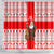 Georgia Christmas Shower Curtain with Santa in Chokha Wine Barrel Gingerbread and Coat of Arms Design - Wonder Print Shop