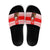 Georgia Christmas Slide Sandals with Santa in Chokha Wine Barrel Gingerbread and Coat of Arms Design - Wonder Print Shop