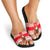 Georgia Christmas Slide Sandals with Santa in Chokha Wine Barrel Gingerbread and Coat of Arms Design - Wonder Print Shop