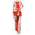 Georgia Christmas Tank Maxi Dress with Santa in Chokha Wine Barrel Gingerbread and Coat of Arms Design - Wonder Print Shop