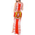Georgia Christmas Tank Maxi Dress with Santa in Chokha Wine Barrel Gingerbread and Coat of Arms Design - Wonder Print Shop