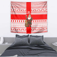 Georgia Christmas Tapestry with Santa in Chokha Wine Barrel Gingerbread and Coat of Arms Design - Wonder Print Shop