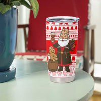 Georgia Christmas Tumbler Cup with Santa in Chokha Wine Barrel Gingerbread and Coat of Arms Design - Wonder Print Shop