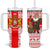 Georgia Christmas Tumbler With Handle with Santa in Chokha Wine Barrel Gingerbread and Coat of Arms Design - Wonder Print Shop