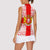 Georgia Christmas Women Sleeveless Polo Shirt with Santa in Chokha Wine Barrel Gingerbread and Coat of Arms Design - Wonder Print Shop