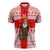 Georgia Christmas Zipper Polo Shirt with Santa in Chokha Wine Barrel Gingerbread and Coat of Arms Design - Wonder Print Shop