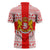 Georgia Christmas Zipper Polo Shirt with Santa in Chokha Wine Barrel Gingerbread and Coat of Arms Design - Wonder Print Shop