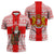 Georgia Christmas Zipper Polo Shirt with Santa in Chokha Wine Barrel Gingerbread and Coat of Arms Design - Wonder Print Shop