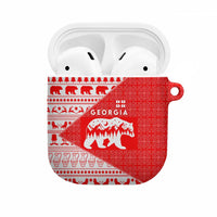 Georgia Christmas AirPods Case with Bear Mountains Forest Pattern and Traditional Georgian Design - Wonder Print Shop