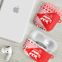 Georgia Christmas AirPods Case with Bear Mountains Forest Pattern and Traditional Georgian Design - Wonder Print Shop