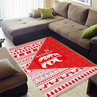 Georgia Christmas Area Rug with Bear Mountains Forest Pattern and Traditional Georgian Design - Wonder Print Shop