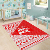 Georgia Christmas Area Rug with Bear Mountains Forest Pattern and Traditional Georgian Design - Wonder Print Shop