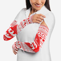 Georgia Christmas Arm Sleeves with Bear Mountains Forest Pattern and Traditional Georgian Design - Wonder Print Shop